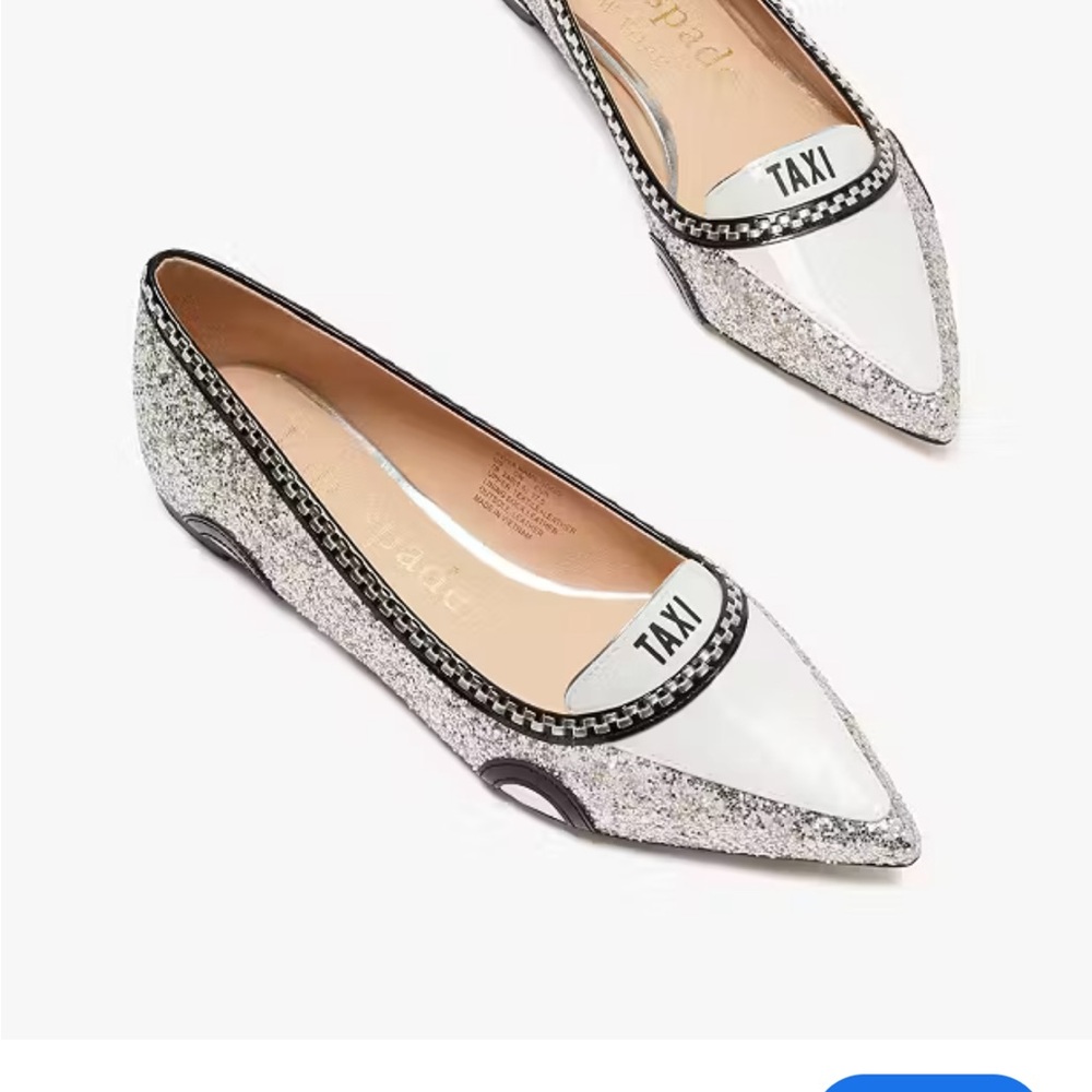 Kate Spade Glitter Silver Gogo Taxi Flats, woman’s 9.5/ new❌Sold ❌